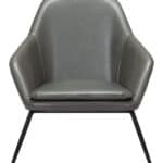Modern Gray Accent Chair with Faux Leather and Steel Base 14 Modern Gray Accent Chair with Faux Leather and Steel Base