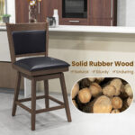 Swivel Bar Stools with Backrest, Footrest, and Padding (Set of 2)