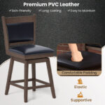 Swivel Bar Stools with Backrest, Footrest, and Padding (Set of 2)