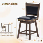 Swivel Bar Stools with Backrest, Footrest, and Padding (Set of 2)