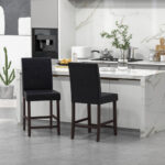 Counter Height Bar Stools 25 Inch Expresso Finish (Set of 2)