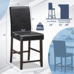 Counter Height Bar Stools 25 Inch Expresso Finish (Set of 2)