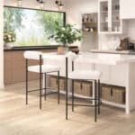 Ivory Shearling Style Counter Stools with Black Steel Frame (Set of 2) 9 Ivory Shearling Style Counter Stools with Black Steel Frame (Set of 2)