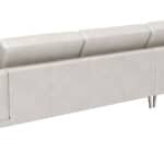 Modern Beige Leather Sectional with Steel Legs and Tufted Seat 11 Modern Beige Leather Sectional with Steel Legs and Tufted Seat