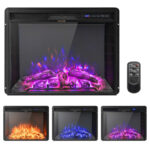 26 Inch Recessed Electric Fireplace with Adjustable Flame and Heat