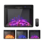26 Inch Recessed Electric Fireplace with Adjustable Flame and Heat