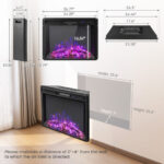26 Inch Recessed Electric Fireplace with Adjustable Flame and Heat