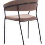 Mid-Century Modern Shearling Dining Chair with Armrests Brown (Set of 2) 18 Mid-Century Modern Shearling Dining Chair with Armrests Brown (Set of 2)