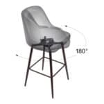 Modern Swivel Barstool with Faux Leather and Bronze Finish 17 Modern Swivel Barstool with Faux Leather and Bronze Finish