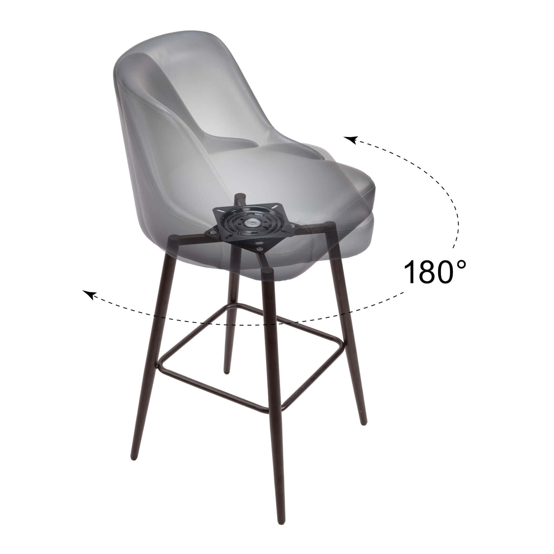 Modern Swivel Barstool with Faux Leather and Bronze Finish 8 Modern Swivel Barstool with Faux Leather and Bronze Finish - Image 8