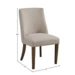 Farmhouse Upholstered Parsons Chairs Reclaimed Natural Solid Pine (Set of 2)