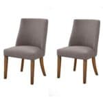 Reclaimed Natural Farmhouse Dining Side Chairs Solid Pine Dark Grey (Set of 2)