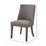 Reclaimed Natural Farmhouse Dining Side Chairs Solid Pine Dark Grey (Set of 2)