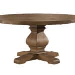 Round Solid Pine Farmhouse Dining Table Reclaimed Natural Finish 60 Inch