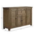 Farmhouse Solid Pine Dining Server Reclaimed Natural Finish Fully Assembled