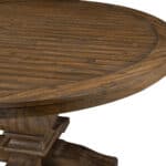 Walnut Solid Pine Farmhouse Round Dining Table With Pedestal Base