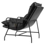 Contemporary Black Vinyl Accent Chair with Steel Frame and Armrests 15 Contemporary Black Vinyl Accent Chair with Steel Frame and Armrests