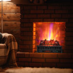 26 Inch Electric Fireplace Heater with Remote and Ember Bed