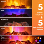 26 Inch Infrared Quartz Electric Fireplace Heater with Ember Bed