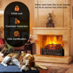 26 Inch Infrared Quartz Electric Fireplace Heater with Ember Bed