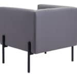 Mid-Century Modern Gray Tufted Faux Leather Accent Chair 15 Mid-Century Modern Gray Tufted Faux Leather Accent Chair