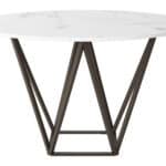 Round Marble-Look Dining Table with Antique Bronze Steel Base 11 Round Marble-Look Dining Table with Antique Bronze Steel Base