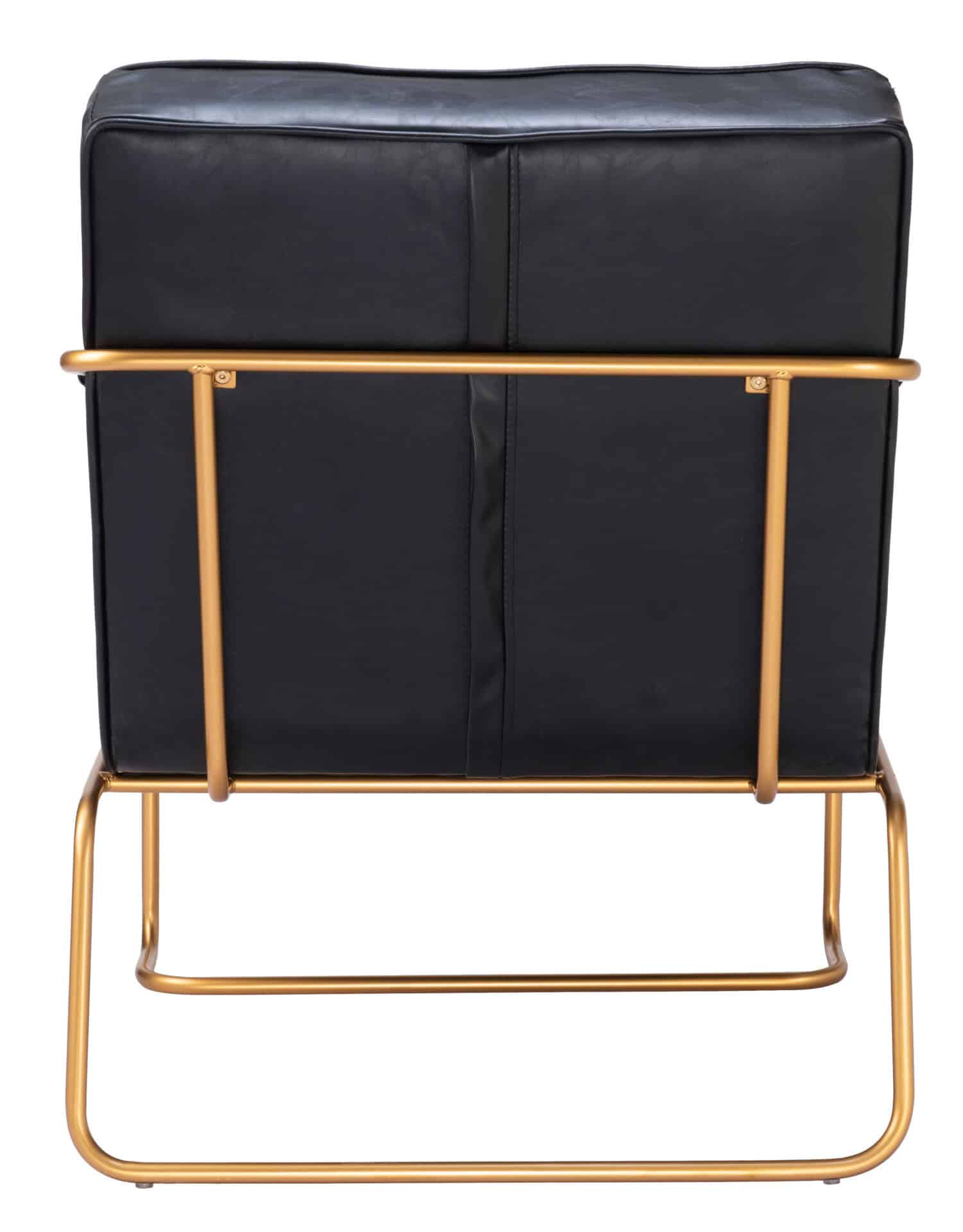 Modern Tufted Vinyl Accent Chair with Powder-Coated Steel Base 5 Modern Tufted Vinyl Accent Chair with Powder-Coated Steel Base - Image 5