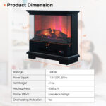 27 Inch Freestanding Electric Fireplace with Adjustable Flame Brightness