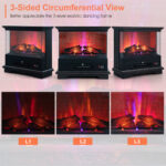 27 Inch Freestanding Electric Fireplace with Adjustable Flame Brightness