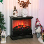 27 Inch Freestanding Electric Fireplace with Adjustable Flame Brightness