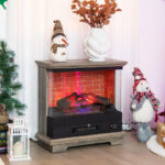 27 Inch Freestanding Electric Fireplace with Adjustable Flame Brightness