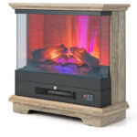 27 Inch Freestanding Electric Fireplace with Adjustable Flame Brightness