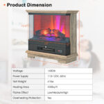 27 Inch Freestanding Electric Fireplace with Adjustable Flame Brightness