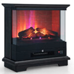 27 Inch Freestanding Electric Fireplace with Adjustable Flame Brightness