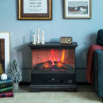 27 Inch Freestanding Electric Fireplace with Adjustable Flame Brightness