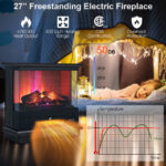 27 Inch Freestanding Electric Fireplace with Adjustable Flame Brightness