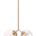 Gold-Plated Steel Ceiling Lamp with Glass Shades and Adjustable Cord 14 Gold-Plated Steel Ceiling Lamp with Glass Shades and Adjustable Cord
