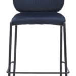 Velvet Upholstered Counter Stool with Footrest in Blue (Set of 2) 10 Velvet Upholstered Counter Stool with Footrest in Blue (Set of 2)