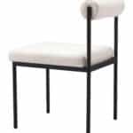 Ivory Shearling Style Dining Chair with Black Steel Frame 12 Ivory Shearling Style Dining Chair with Black Steel Frame