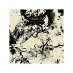 48” Contemporary Beige and Black Abstract Canvas Wall Art