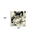 48” Contemporary Beige and Black Abstract Canvas Wall Art