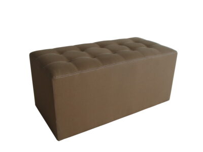 15" Tan Faux Leather Upholstered Bench for Entryway or Hallway