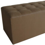15" Tan Faux Leather Upholstered Bench for Entryway or Hallway 10 15" Tan Faux Leather Upholstered Bench for Entryway or Hallway