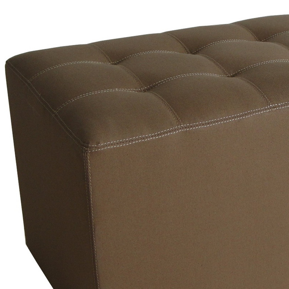 15" Tan Faux Leather Upholstered Bench for Entryway or Hallway 5 15" Tan Faux Leather Upholstered Bench for Entryway or Hallway - Image 5