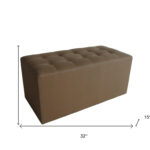 15" Tan Faux Leather Upholstered Bench for Entryway or Hallway 12 15" Tan Faux Leather Upholstered Bench for Entryway or Hallway