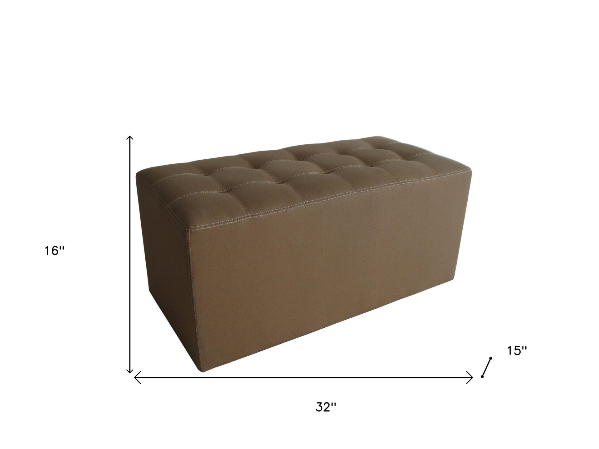 15" Tan Faux Leather Upholstered Bench for Entryway or Hallway 6 15" Tan Faux Leather Upholstered Bench for Entryway or Hallway - Image 6
