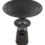 Modern Black Aluminum Side Table with Round Top and Rubber Feet 5 Modern Black Aluminum Side Table with Round Top and Rubber Feet
