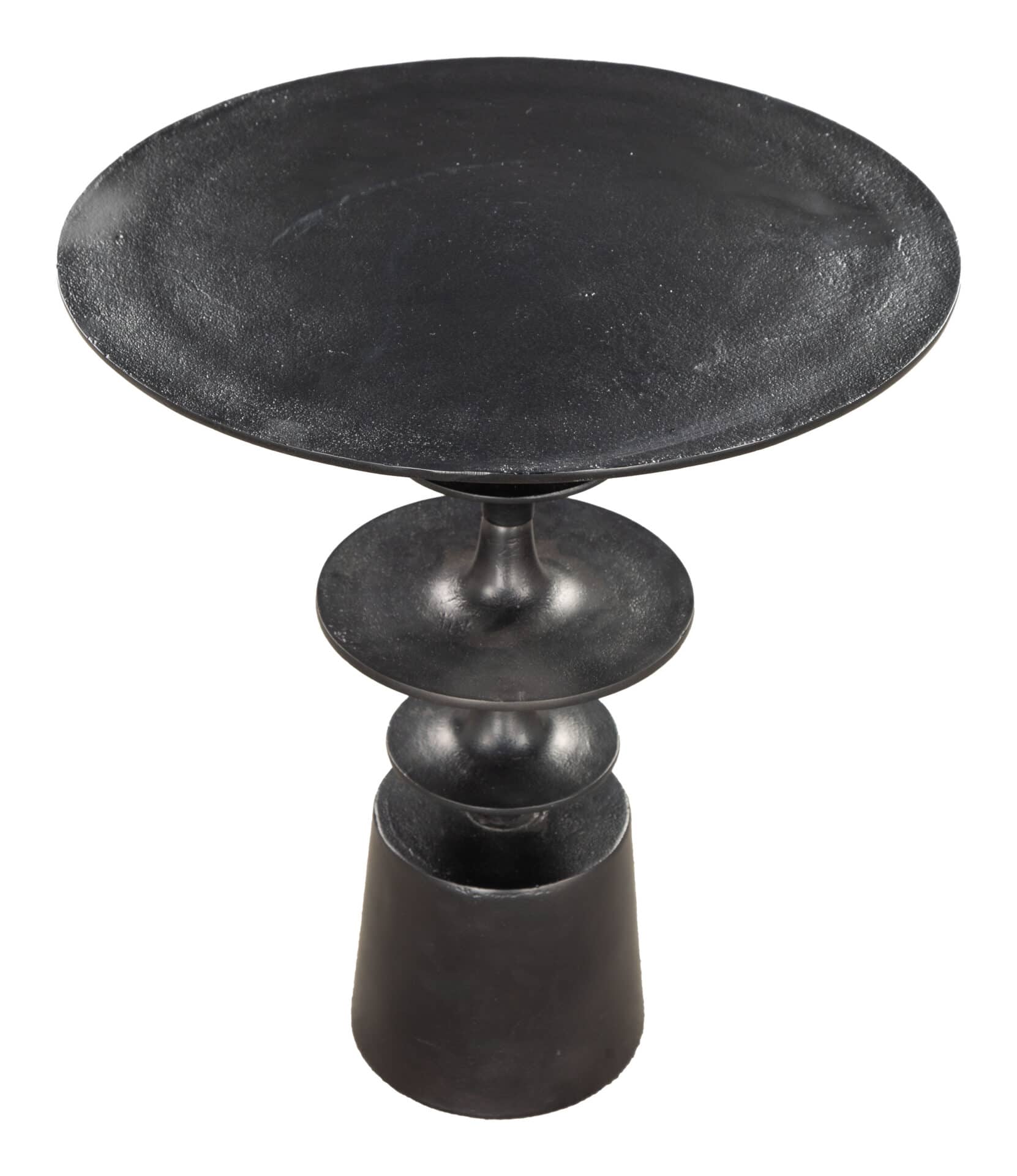 Modern Black Aluminum Side Table with Round Top and Rubber Feet 2 Modern Black Aluminum Side Table with Round Top and Rubber Feet - Image 2