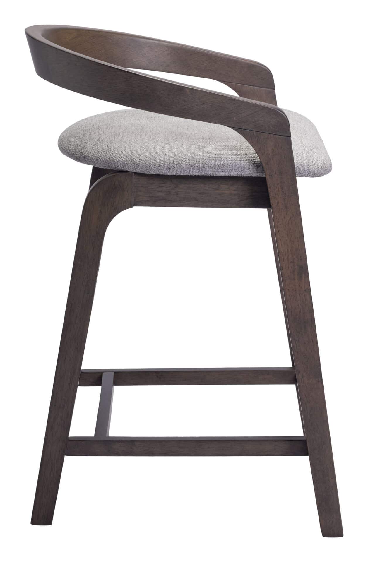 Contemporary Rubberwood Counter Stool in Dove Gray and Espresso (Set of 2) 2 Contemporary Rubberwood Counter Stool in Dove Gray and Espresso (Set of 2) - Image 2