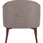 Gray Tufted Accent Chair with Curved Silhouette and Wood Legs